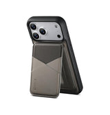 iPhone 17 Pro Max - MagSafe Læder Cover M. RFID Aftagelig Kortholder - Grå -  ESEBLE™