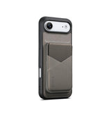iPhone 17 Air - MagSafe Læder Cover M. RFID Aftagelig Kortholder - Grå -  ESEBLE™