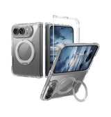 iPhone 18 Fold | iPhone Fold - DeLX™ MagSafe Stander Cover - Gennemsigtig - DELUXECOVERS.DK