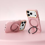 iPhone 18 Pro | iPhone 18 Pro - ABEEL™ AirStand Cover m. MagSafe Ring - Pink - DELUXECOVERS.DK