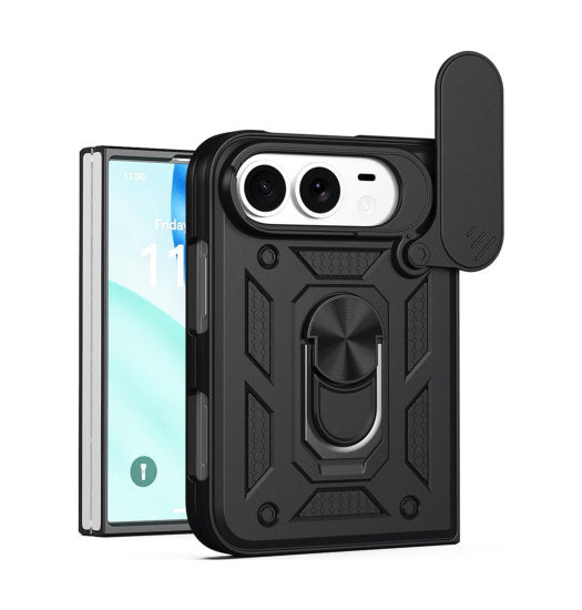 iPhoneDuo | iPhone Duo - NX Pro™ Armor Cover m. Ring Holder - Sort - DELUXECOVERS.DK