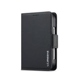 iPhone Duo – LC.IMEEKE™ Vegan Læder Etui / Pung - Sort