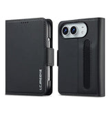 iPhone Duo – LC.IMEEKE™ Vegan Læder Etui / Pung - Sort