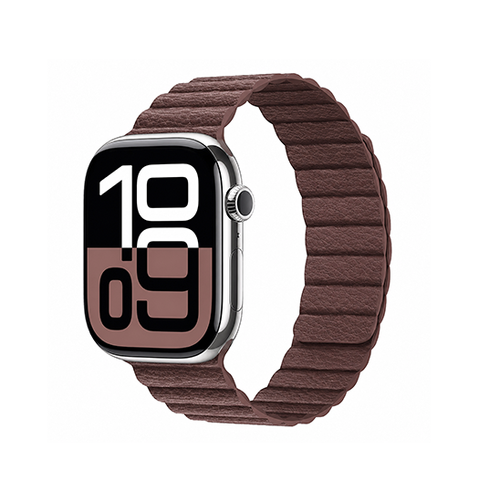 Apple Watch 38-42mm | Apple Watch (38/40/SE/41/42mm) - Valence™ Loop Læder Rem - Mørkebrun - DELUXECOVERS.DK