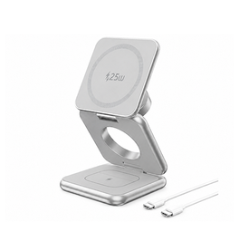 Qi2 25W Premium 3-i-1 Trådløs Oplader – Foldbar & MagSafe-kompatibel