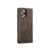 iPhone 15 Pro Max | iPhone 15 Pro Max - CaseMe™ Noble Læder Etui / Pung - Mørkebrun - DELUXECOVERS.DK