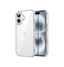 iPhone 16 Plus | iPhone 16 Plus - DeLX™ Glitter Silikone Cover - Sølv - DELUXECOVERS.DK