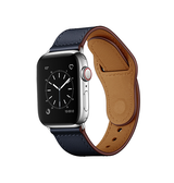 Apple Watch 42mm | Apple Watch (42/44/SE/45/46/49mm) - FINESSE Ægte Læder Rem - Navy - DELUXECOVERS.DK