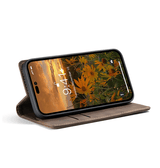 iPhone 15 Pro Max | iPhone 15 Pro Max - CaseMe™ Noble Læder Etui / Pung - Mørkebrun - DELUXECOVERS.DK