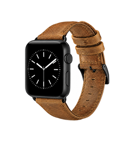 Apple Watch (38/40/SE/41/42mm) - ICECASE™ Retro Ægte Læder Urrem - Lysebrun