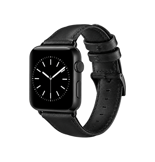 Apple Watch 42-49mm | Apple Watch (42/44/SE/45/46/49mm) - ICECASE™ Retro Ægte Læder Urrem - Sort - DELUXECOVERS.DK