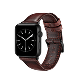 Apple Watch 38-42mm | Apple Watch (38/40/SE/41/42mm) - ICECASE™ Retro Ægte Læder Urrem - Mørkebrun - DELUXECOVERS.DK