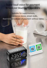 Skrivebordsur M. Bluetooth-højttaler, digital LED-belysning, FM-radio, & Alarmur