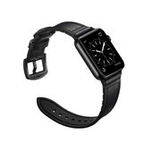 Apple Watch 42mm | Apple Watch (42/44/SE/45/46/49mm) - Milano Vegan Læder Rem - Sort - DELUXECOVERS.DK