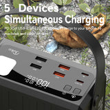 Powerbank | JOKO® | Stor kapacitet Powerbank 120.000 mAh | 22,5W hurtig opladning, bærbar oplader – Sort - DELUXECOVERS.DK