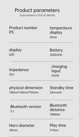 Skrivebordsur M. Bluetooth-højttaler, digital LED-belysning, FM-radio, & Alarmur