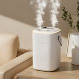 Gadgets | Bærbar luftfugter med USB/batteri og digital skærm - Hvid - DELUXECOVERS.DK