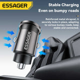 USB oplader | ESSAGER™ | 45W - Hurtig Biloplader - USB-A & USB-C - Sort - DELUXECOVERS.DK