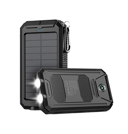 Solcelle Powerbank | Solcelle Powerbank 20.000 mAh - 20W - Sort - DELUXECOVERS.DK