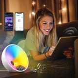 Smart Wake-up Lampe M. APP, Natlys og Solopgangseffekt