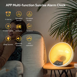 Smart Wake-up Lampe M. APP, Natlys og Solopgangseffekt