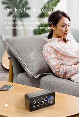 Skrivebordsur M. Bluetooth-højttaler, digital LED-belysning, FM-radio, & Alarmur