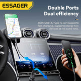 USB oplader | ESSAGER™ | 45W - Hurtig Biloplader - USB-A & USB-C - Sort - DELUXECOVERS.DK