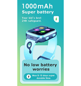 SmartWatch | Børneur m. GPS - SmartWatch til børn, sim kort, 4G - Blå - DELUXECOVERS.DK
