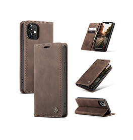 iPhone 12 Mini | iPhone 12 Mini - CaseMe™ Noble Læder Etui / Pung - Mørkebrun - DELUXECOVERS.DK