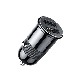 USB oplader | JOYROOM™ | Hurtig oplader - 2x USB-A - 3.1A - Sort - DELUXECOVERS.DK