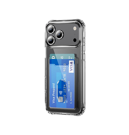 iPhone 17 Pro - DeLX™ Silikone Cover Med Kortholder - Gennemsigtig