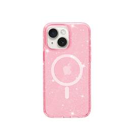 iPhone 15 | <AAA>iPhone 15 - DeLX™ Glitter Silikone Cover M. MagSafe - Pink - DELUXECOVERS.DK