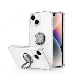iPhone 15 | iPhone 15 - DeLX™ Silikone Cover M. Ring - Gennemsigtig - DELUXECOVERS.DK