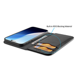 iPhone 16e | iPhone 16e - DUX DUCIS® Ægte Læder Etui M. Kortholder - Sort - DELUXECOVERS.DK
