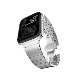 Apple Watch 42mm | Apple Watch (42/44/SE/45mm & Ultra) NX-Tech™ Rustfri Stål Rem - Sølv - DELUXECOVERS.DK