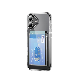 iPhone 17 | iPhone 17 - DeLX™ Silikone Cover Med Kortholder - Gennemsigtig - DELUXECOVERS.DK