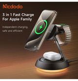 Ladestation / Trådløs oplader | McDodo™ |  3-i-1 MagSafe Opladerstation - 15W - Sort - DELUXECOVERS.DK