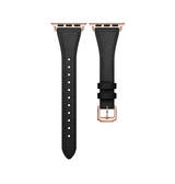 Apple Watch 38mm | Apple Watch (38/40/SE/41mm) - L'Empiri™ Thin Ægte Læder Rem - Mat Sort - DELUXECOVERS.DK