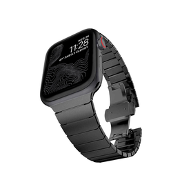 Apple Watch 38mm | Apple Watch (38/40/SE/41/42mm) - NX-Tech™ Raptor Stål Rem - Sort - DELUXECOVERS.DK