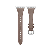 Apple Watch 42mm | Apple Watch (42/44/SE/45/46/49mm) -  L'Empiri™ Thin Ægte Læder Rem - Taupe - DELUXECOVERS.DK