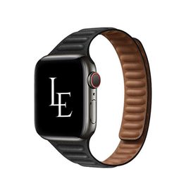 Apple Watch 42mm | Apple Watch (42/44/SE/45/46/49mm) - L'Empiri™ Thin Magnetisk Læder Rem - Sort - DELUXECOVERS.DK