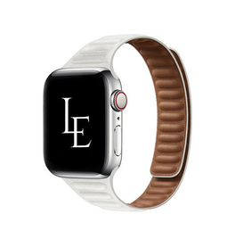 Apple Watch 42mm | Apple Watch (42/44/SE/45mm & Ultra) - L'Empiri™ Thin Magnetisk Læder Rem - Hvid - DELUXECOVERS.DK