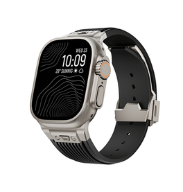 Apple Watch 42mm | Apple Watch (42/44/SE/45mm & Ultra) - DeLX™ Vertical-Line Titanium Rem - Sort - DELUXECOVERS.DK