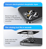 iPhone Beskyttelsesglas | iPhone 16 Pro - BENKS™ Kamera Linse Beskyttelsesglas - Sort/Klar - DELUXECOVERS.DK