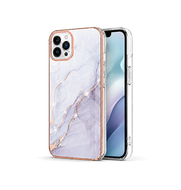 iPhone 15 Pro Max | iPhone 15 Pro Max - Deluxe™ Marble Silikone Cover - Hvid - DELUXECOVERS.DK