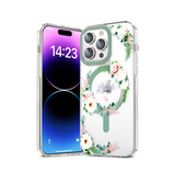 iPhone 15 Pro Max | <AAA>iPhone 15 Pro Max - LUX™ MagSafe  Silikone Cover - Floral - DELUXECOVERS.DK