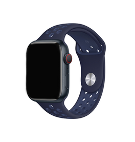 Apple Watch 38mm | Apple Watch (38/40/SE/41/42mm) - 4Run™ Silikone Løbe Sportsrem - Navy - DELUXECOVERS.DK