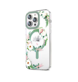 iPhone 15 Pro | <AAA>iPhone 15 Pro - LUX™ MagSafe  Silikone Cover - Floral - DELUXECOVERS.DK