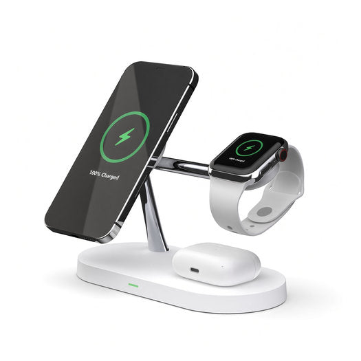 3-i-1 MagSafe Oplader til iPhone, Watch & AirPods - 15W - Hvid
