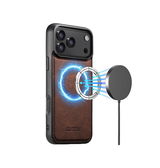 iPhone 17 Pro Max | iPhone 17 Pro Max - Suteni® 2-i-1 Læder Cover M. MagSafe - Brun - DELUXECOVERS.DK